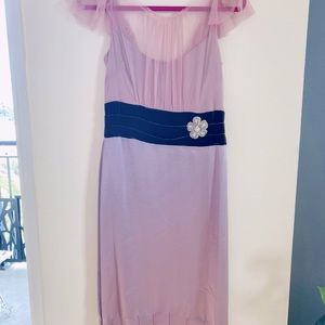 Vera Wang silk Cocktail Dress NWT pink/brown detail Original  $639. Price $330